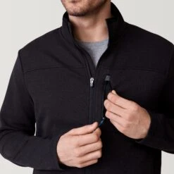 Men's Rec Double Knit Full Zip Jacket -Free Country US 13IMAS3540BLACKHEATHER 2212 SS23 033