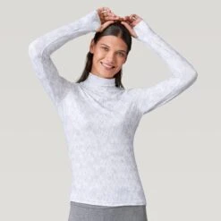 Women's FreeCycle® Cloud Knit Base Layer Top -Free Country US 14 ALAF2803 Silver Fair Isle 2208 FW 017