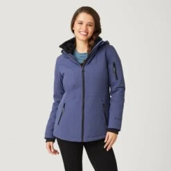 Women's Thermo Super Softshell® Long Jacket -Free Country US 14 LOF2266 BLUE MOON 0150