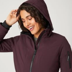 Women's Thermo Super Softshell® Long Jacket -Free Country US 14 LOF2266 MAHOGANY 4826