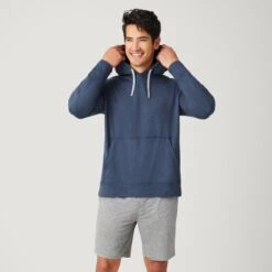 Men's Sueded Flex Hoodie -Free Country US 14AMAF2504 NAVY HEATHER 0011