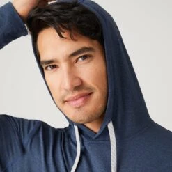 Men's Sueded Flex Hoodie -Free Country US 14AMAF2504 NAVY HEATHER 0042