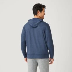Men's Sueded Flex Hoodie -Free Country US 14AMAF2504 NAVY HEATHER 0067
