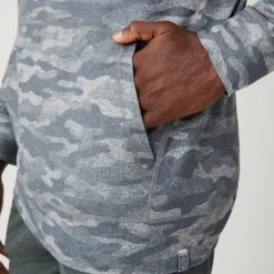 Men's Sueded Flex Hoodie -Free Country US 14AMAF2504 ROCK CAMO 0322