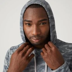 Men's Sueded Flex Hoodie -Free Country US 14AMAF2504 ROCK CAMO 0334