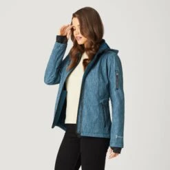 Women's Aeris Super Softshell® Jacket -Free Country US 30 LOF2116 TEAL SLATE CHEVRON FC 77 1217