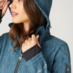 Women's Aeris Super Softshell® Jacket -Free Country US 30 LOF2116 TEAL SLATE CHEVRON FC 77 1288