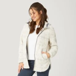 Women's Sierra Butter Pile® Hoodie -Free Country US 362LOF2806 CREAM DOTTED AZT FC129 1332