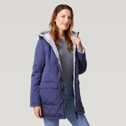 Women's Stratus Lite Reversible Long Jacket -Free Country US 462 LOF12302R Blue Moon 2208 FW 041