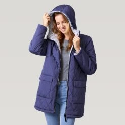Women's Stratus Lite Reversible Long Jacket -Free Country US 462 LOF12302R Blue Moon 2208 FW 049