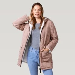 Women's Stratus Lite Reversible Long Jacket -Free Country US 462 LOF12302R Mushroom 2208 FW 069