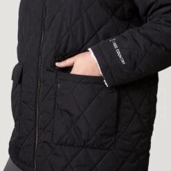 Women's Plus Size Stratus Lite Reversible Long Jacket -Free Country US 462 LOF12302X Black 2208 FW 042