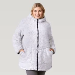 Women's Plus Size Stratus Lite Reversible Long Jacket -Free Country US 462 LOF12302X Black 2208 FW 065