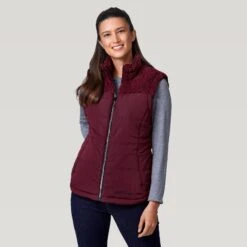 Women's Lansby Stratus Lite Reversible Vest -Free Country US 462 LOF2602R Dark Cherry 2208 FW 011