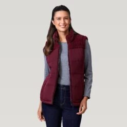Women's Lansby Stratus Lite Reversible Vest -Free Country US 462 LOF2602R Dark Cherry 2208 FW 028