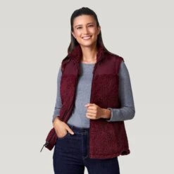 Women's Lansby Stratus Lite Reversible Vest -Free Country US 462 LOF2602R Dark Cherry 2208 FW 065