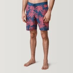 Men's Palm Block Cargo Surf Swim Short -Free Country US 488MSS35031623CORALSAND 2212 SS23 005