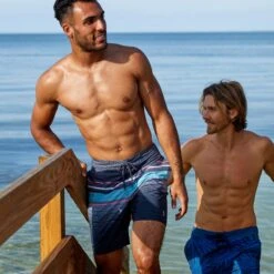 Men's Diamond Plate Stripe Surf Swim Short -Free Country US 488MSS3503488MSS3504 A065 030