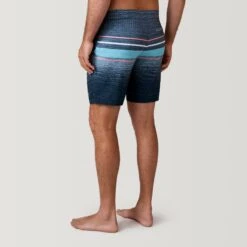 Men's Diamond Plate Stripe Surf Swim Short -Free Country US 488MSS35041619CORALSAND 2302 SS23 021