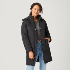 Women's FreeCycle® Lansby Long Puffer Jacket -Free Country US 513 LOF2703 BLACK 2452