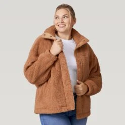 Women's Plus Size FreeCycle® Dimi Sierra Butter Pile® Jacket -Free Country US 519 LOF2830X Camel 2208 FW 032