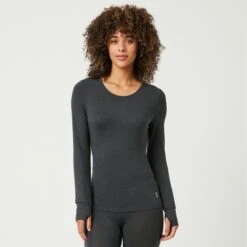 Women's Midweight Sueded Base Layer Top -Free Country US H12L1A304S CHAR 0100 8cec78fe 85fe 4b02 a11a 82b0f3bc4665