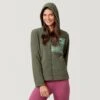 Women's Micro Fleece Zip Up Jacket -Free Country US H22 LAF2465 Olive Vine 2208 FW 06860