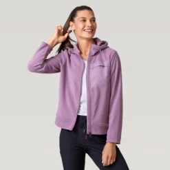 Women's Micro Fleece Zip Up Jacket -Free Country US H22 LAF2465 Plum Zinc 2208 FW 054