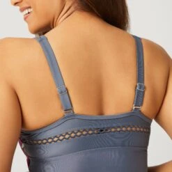 Women's Summer Bouquet Highneck Tankini Top -Free Country US SA2106149 PEONY CLOUD GREY 134