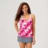 Women's Coast Tie Dye V-Neck Blouson Tankini Top -Free Country US SA2170132 PEONY WHITE COASTAL TYE DYE 186