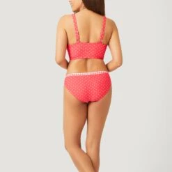 Women's Polka Dot/Gingham Ruffle Bikini Top -Free Country US SA2216137139 POPPY RED WHITE 052