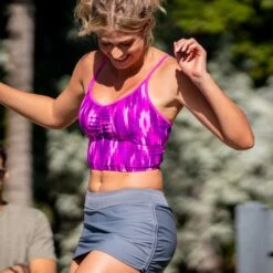 Women's Abstract Ikat V-Neck Croptini Top -Free Country US SA2220158FC LS 002