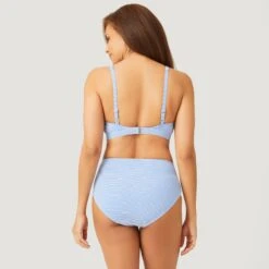 Women's Seersucker Bikini Top -Free Country US SE2217 BLUE SAIL 115