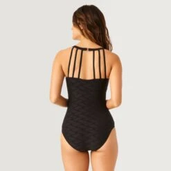 Women's Strappy Back One-Piece Swimsuit -Free Country US SH2001 BLACK 431
