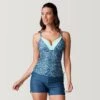Women's Wild Flower V-Neck Tankini Top -Free Country US SRLSS3117TROPICALTURQ181 2212 SS23 028