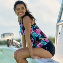 Women's Bali Tropical High Neck Tankini Top -Free Country US SRLSS3120SRLSS3524 T052 016