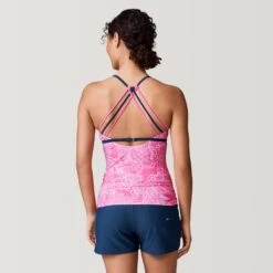 Women's Vintage Bloom Triple Strap Tankini Top -Free Country US SRLSS3151CORAL176 2212 SS23 052