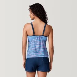 Women's Ocean Mesh V-Neck Blouson Tankini Top -Free Country US SRLSS3170SKY167 2212 SS23 031