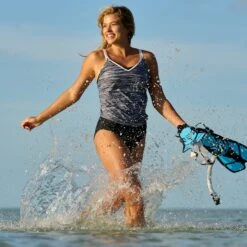 Women's Heat Wave V-Neck Blouson Tankini Top -Free Country US SRLSS3170SRLSS3315 T067 036