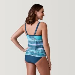 Women's Summer Haze V-Neck Blouson Tankini Top -Free Country US SRLSS3170TROPICALTURQ169 2302 SS23 019