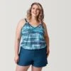Women's Plus Size Summer Haze V-Neck Blouson Tankini Top -Free Country US SRLSS3170XTROPICALTURQ169 2302 SS23 003