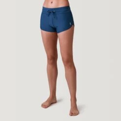 Women's Drawstring Swim Boy Short -Free Country US SRLSS3524 NAVY 2302 SS23 012