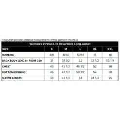 Women's Stratus Lite Reversible Long Jacket -Free Country US stratus lite long size guide