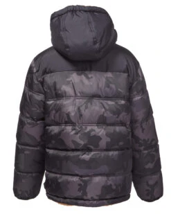 Toddler Boys' Protean Reversible Puffer Jacket With Hat -Free Country US toddler boys protean reversible puffer jacket with hat black camo 3