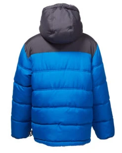 Toddler Boys' Protean Reversible Puffer Jacket With Hat -Free Country US toddler boys protean reversible puffer jacket with hat blue 3
