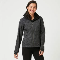 Women's Aeris Super Softshell® Jacket -Free Country US womens aeris super softshell jacket striation black 1