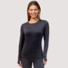 Women's Midweight Sueded Base Layer Top -Free Country US womens midweight sueded base layer top black 1