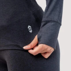 Women's Midweight Sueded Base Layer Top -Free Country US womens midweight sueded base layer top black 4