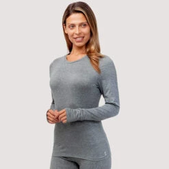 Women's Midweight Sueded Base Layer Top -Free Country US womens midweight sueded base layer top rocky 1