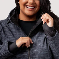 Women's Plus Size Aeris Super Softshell® Jacket -Free Country US womens plus size aeris super softshell jacket striation black 3